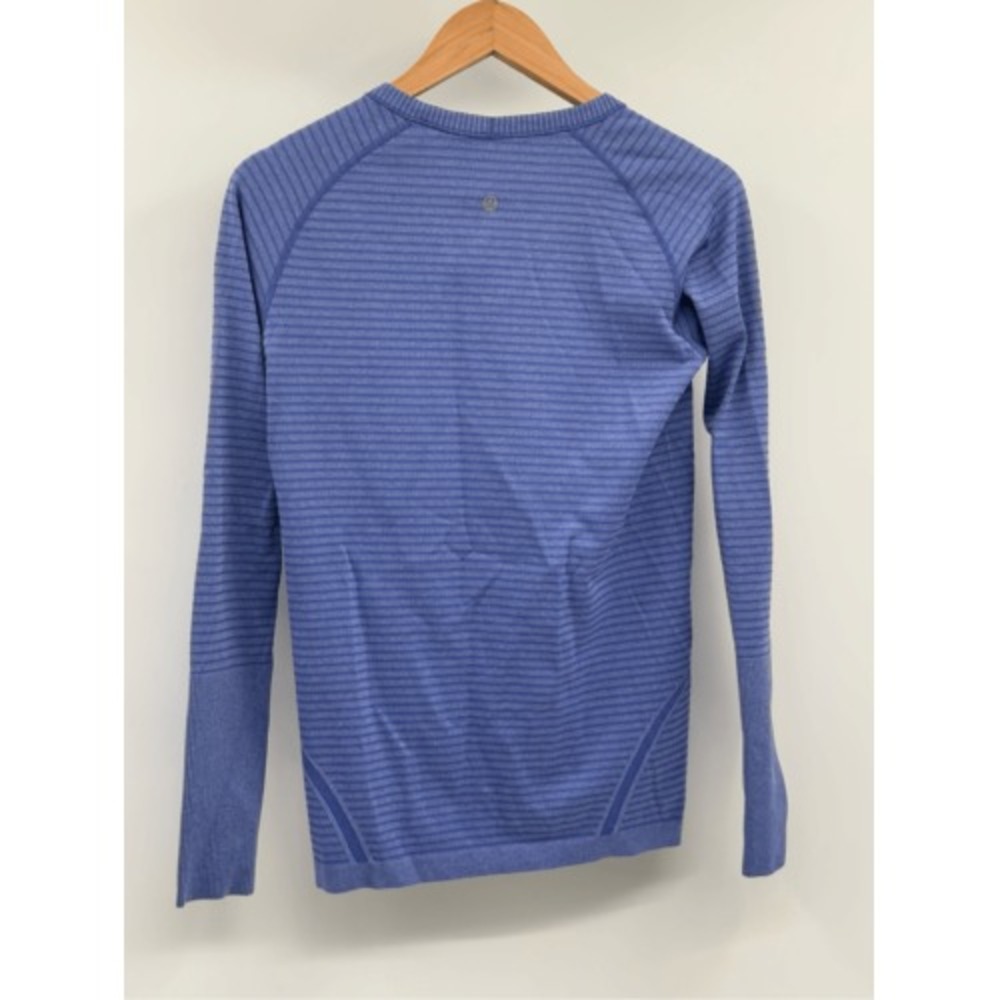 Lululemon‎ Top Swiftly Tech Long Sleeve Women Size 10 Blue Long Sleeve Workout - Picture 7 of 13